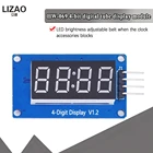 Модуль светодиодного дисплея TM1637 для Arduino, 7 сегментов, 4 бита, 0,36 дюйма, часы, красный анод, цифровая трубка, четыре последовательных драйвера