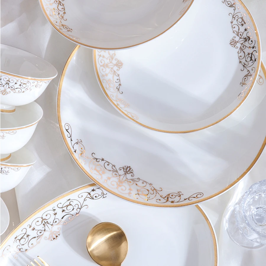 60 голов Цзиндэчжэнь керамическая тарелка для обеда домашняя миска супа вкус