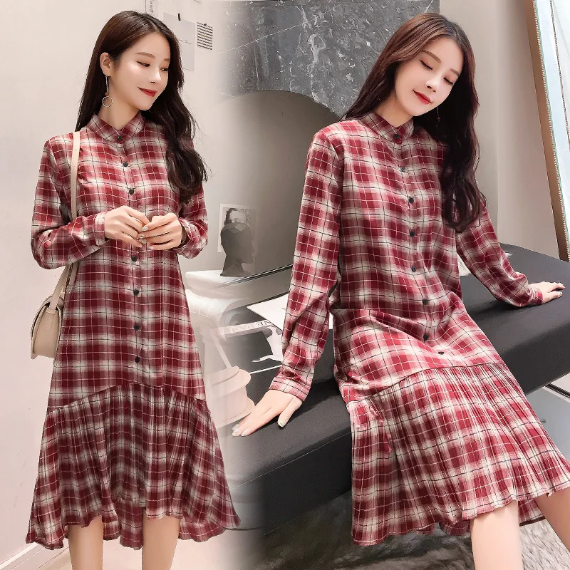 Одежда для беременных свободный стильный платье с длинными рукавами женщин мам