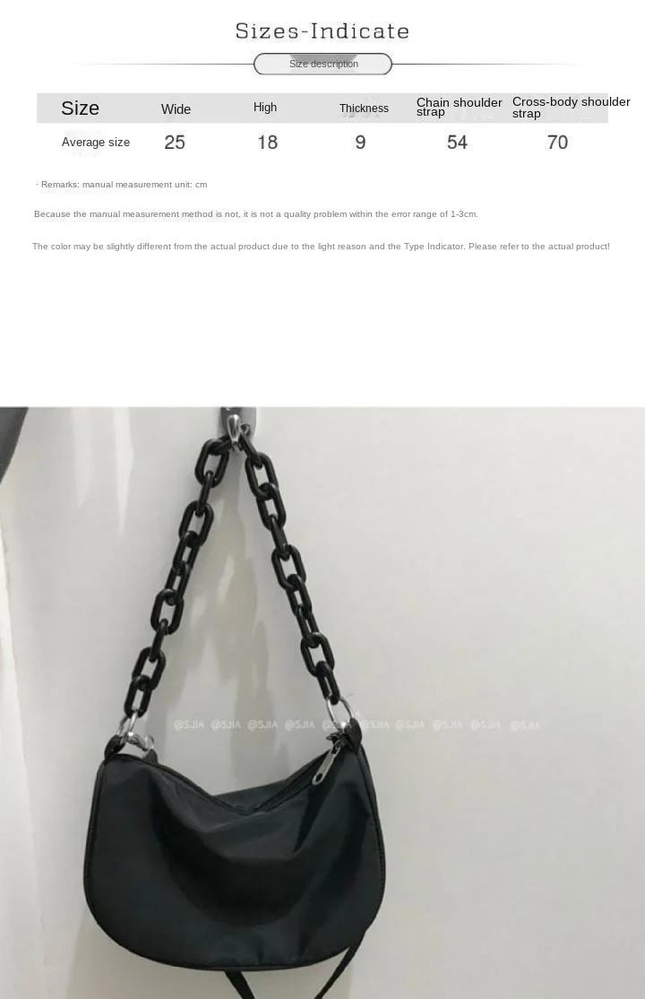

The new spring/summer 2021 Korean edition fashion nylon chain armpit handbag one-shoulder slanting span small bag