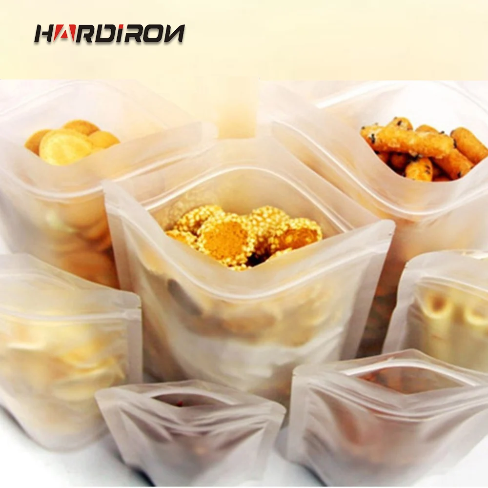 Матовый пластиковый пакет с застежкой молнией прозрачный для хранения пищевых