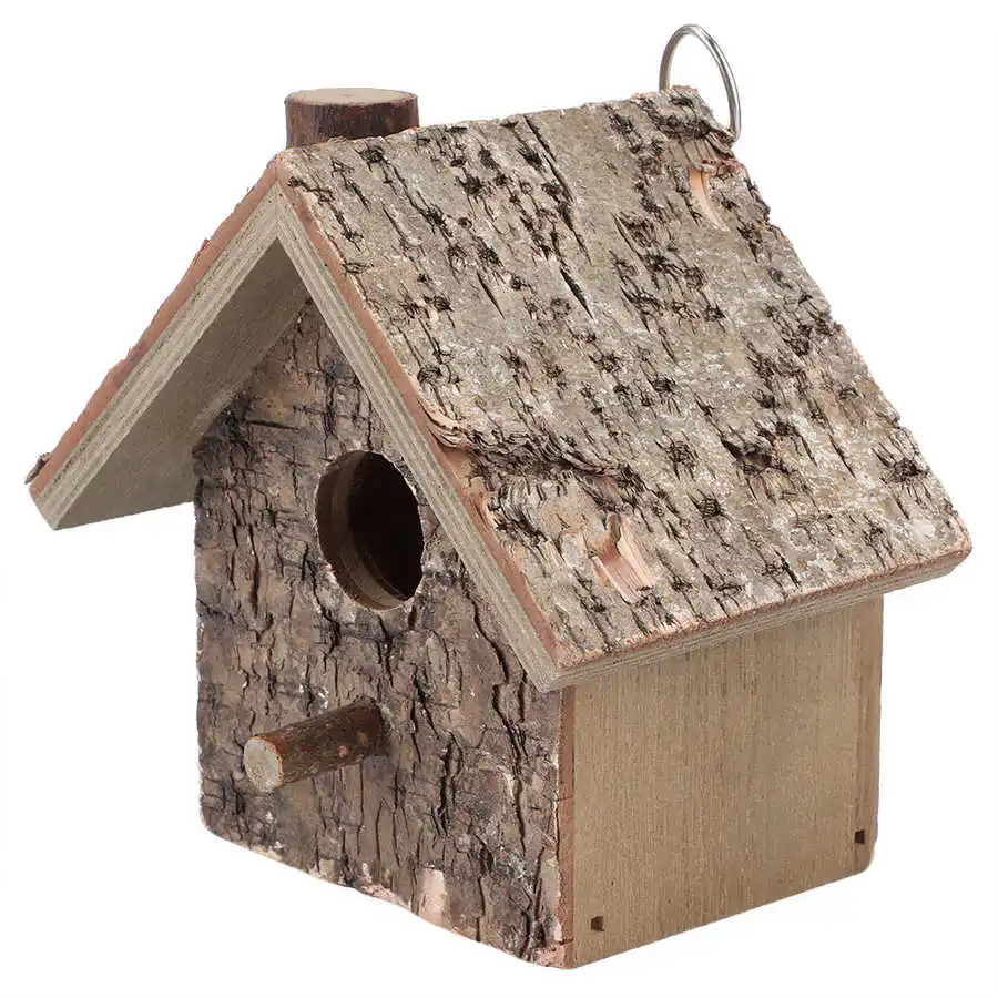 

DIY Wooden Bird House Nest Handmade Eco-friendly Bird Nest Cage Outdoor Birdhouse Garden Yard Hanging Decoration Crafts