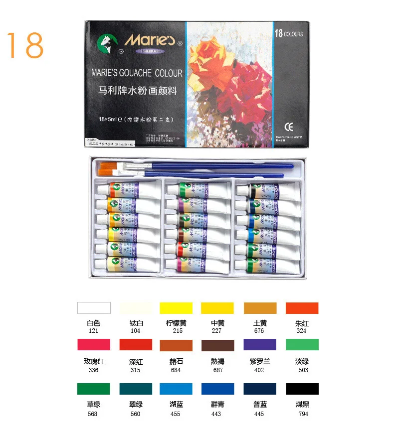 Гуашь краски ing paint Set Высокое качество Прозрачный 5 мл гуашь пигмент для художника школы студента
