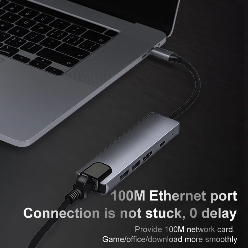 Для MacBook Samsung Huawei ТВ кабель с разъемами типа C и RJ45 Lan Ethernet адаптер VGA SD устройство