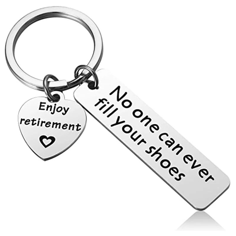 

Teacher Day Gifts Retirement Keychain Gifts for Coworker- No One Can Ever Fill Your Shoes Retirement Gift for Retirement Men