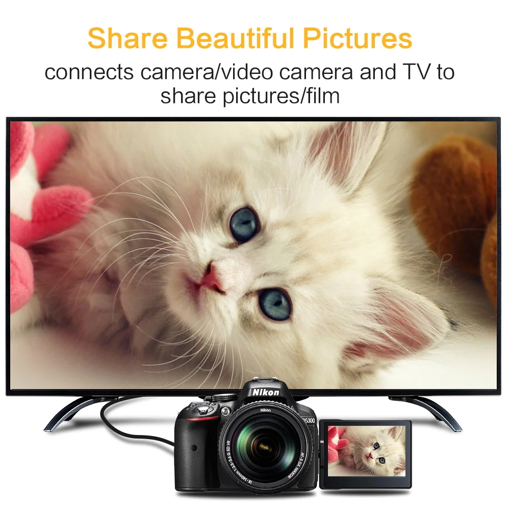 Mini HDMI совместимый с кабелем 1080p 3D позолоченный штекер высокоскоростной адаптер