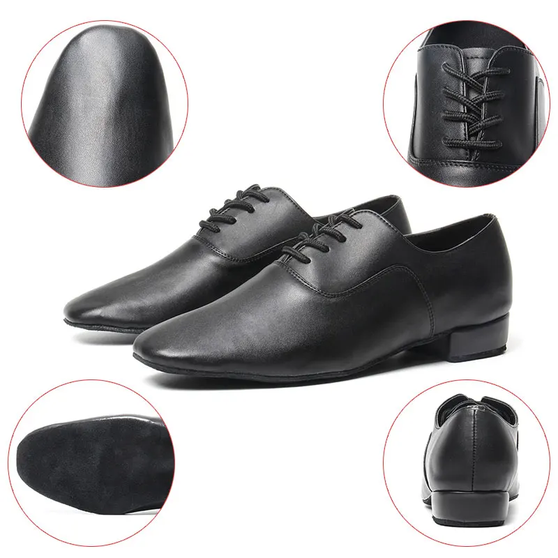 HROYL Men‘s Dance-Shoes Ballroom Latin Dance Shoes For Men Male Modern Jazz Tango Dancing Shoes Salsa Practise Shoe Black
