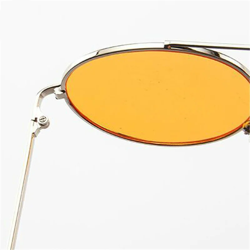 RBRARE Metal Round Frame Sunglasses Women Trend Retro Double Beam Sun Glasses Vintage Luxury Pink Ocean Lens Eyeglasses