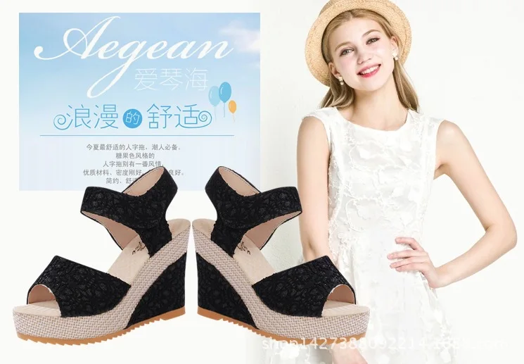 

New Korean fish mouth slope heel sandals for women in spring and summer of 2020