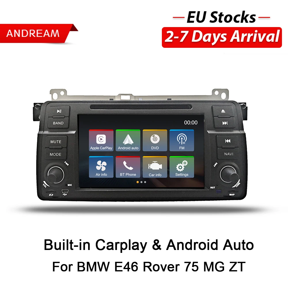Andream 7 дюймов Bulit in Carplay Радио Навигация для BMW E46 Rover 75 MG ZT Android Авто dvd