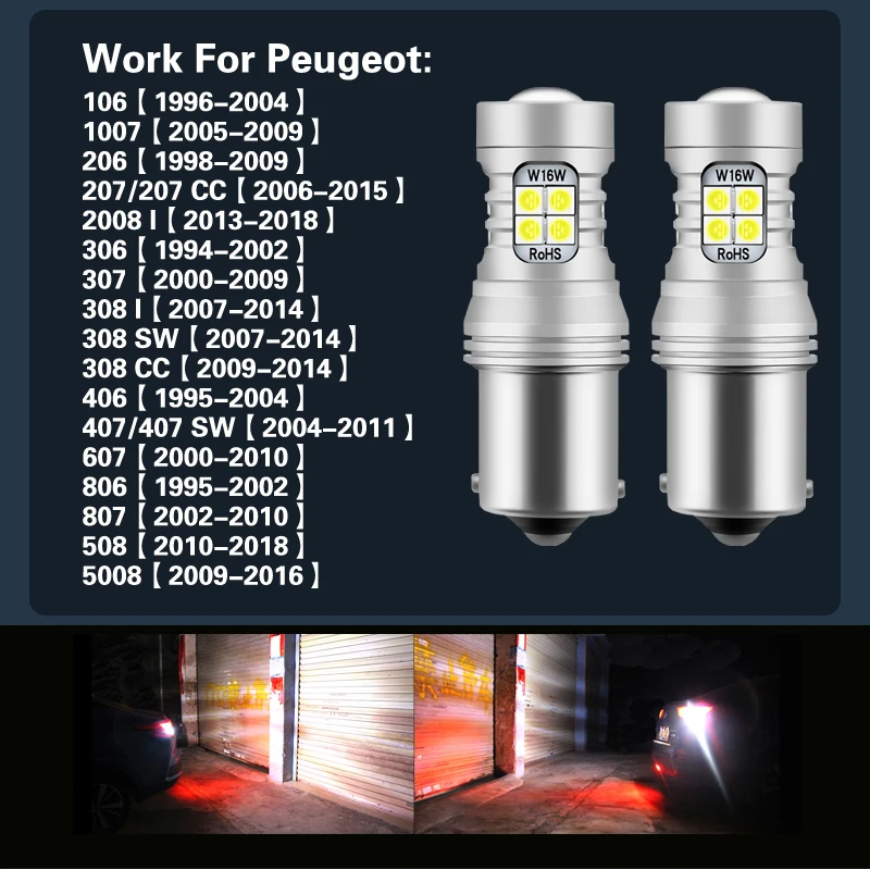 Лампа светодиодная для задсветильник хода P21W BA15S Canbus 2 шт.