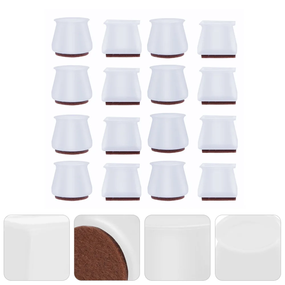 

16pcs Square Chair Leg Floor Protectors Silicone Furniture Feet Covers Leg Caps