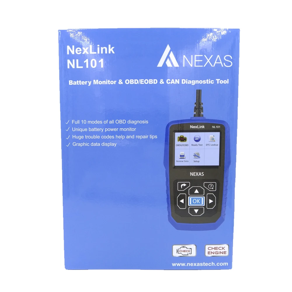Автомобильный диагностический сканер NexLink NL101 OBD2 считыватель кодов для двигателя