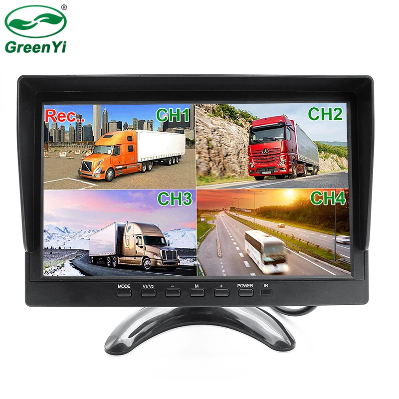 HD AHD 1920*1080P 10,1 дюймов Автомобильный MP4 MP5 грузовик фургон Автобус DVR Запись видео монитор с 4CH AHD Передняя Задняя Левая Правая камера