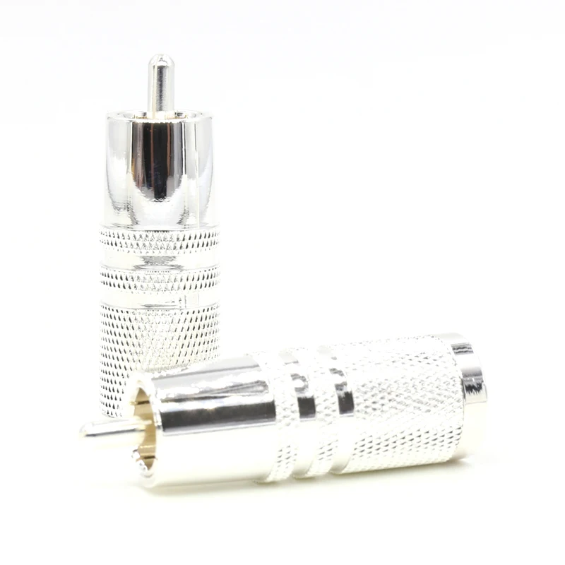 

4pcs hi-end Audio RCA plug silver plated rca plug hifi Audio RCA Plug connector