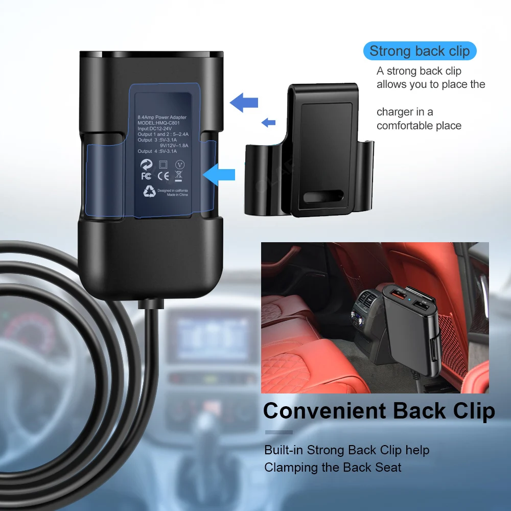 Автомобильное зарядное устройство QC3.0 4 порта 2 А 3 1 универсальное быстрое USB с