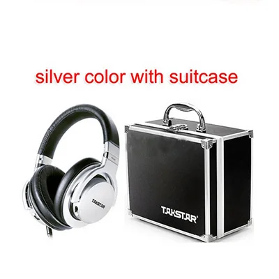 Takstar PRO 82 профессиональные мониторные наушники стерео Hi-Fi гарнитура для записи музыки высокая оценка pro 82 - Цвет: Silver add suitcase