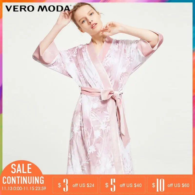 Vero Moda 2019 Весна Лето Новое Женское бархатное платье средней длины с принтом на