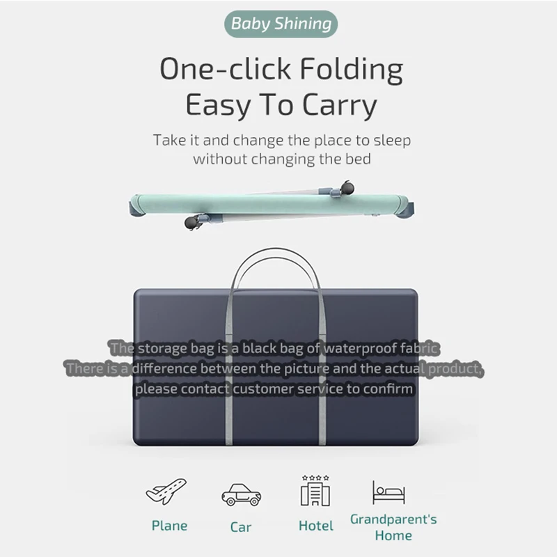 Детская блестящая детская кроватка переносная портативная для новорожденных