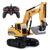 2 4ghz 124 rc excavator toy 6 channel rc engineering car alloy and plastic excavator 6ch and 5ch rtr for kids christmas gift