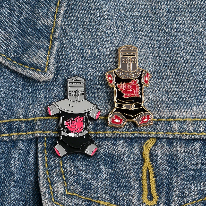 

Cut off limbs Bloody Pins Classic Warrior Knight Lapel Enamel Pins Brooches Badges Clothes Bag Pins Jewelry Gifts For Friends