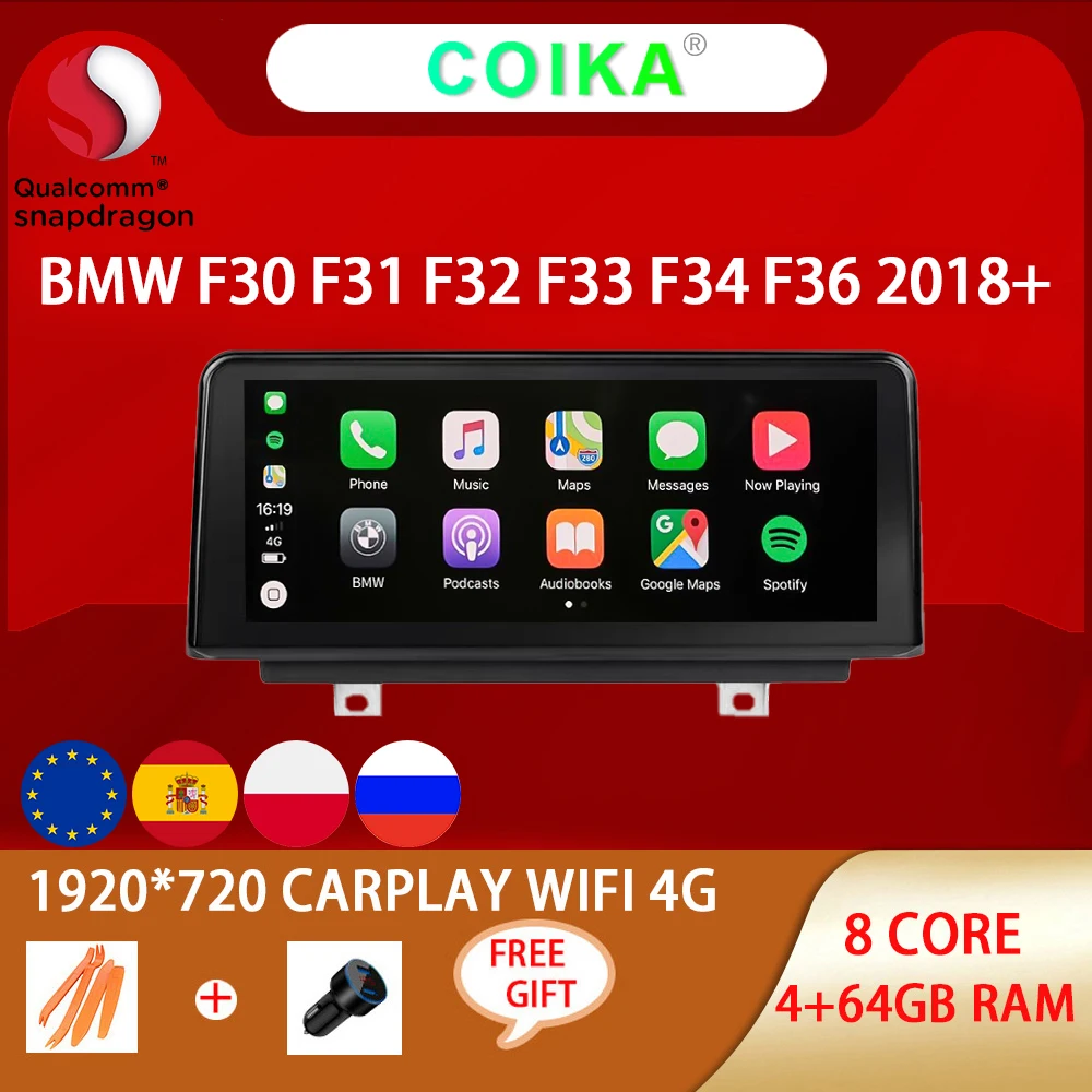 

1920*720P Android 10.0 Car Head Unit For BMW F30 F31 F32 F33 F34 F36 2018 IPS Touch Screen Stereo 4G BT GPS Navi Carplay 8 Core