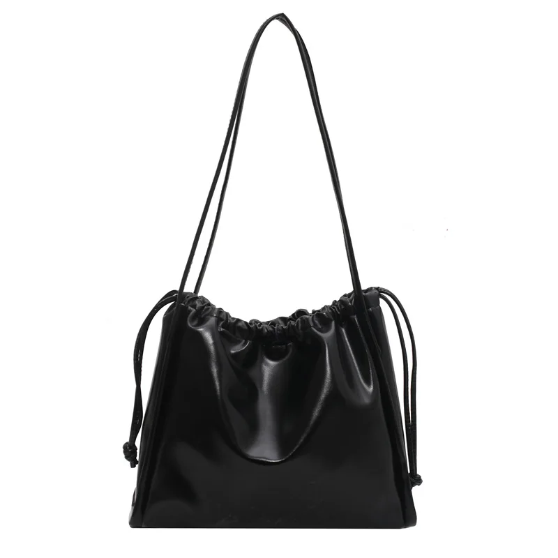 

Solid Color Shoulder Tote Bags For Women 2021 Fashion High Capacity PU Leather Women's Designer Handbag Travel Simple Armpit Bag
