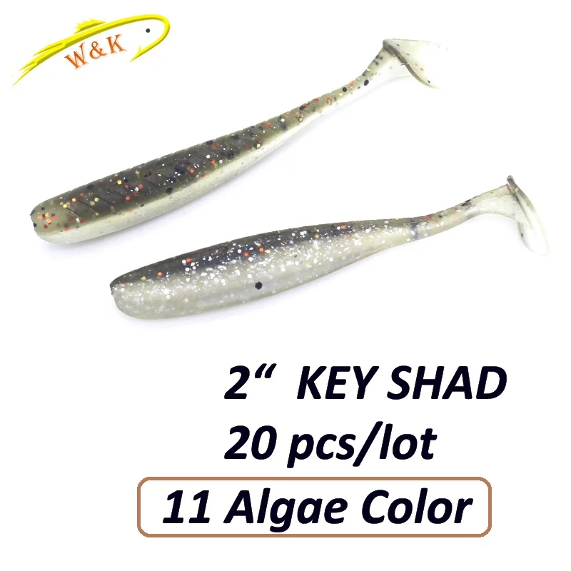 Algae Color 20 шт./pk мягкие приманки 5 см 7 цветов в продаже пресноводные рыболовные приманки Texas Rig мягкие приманки мини Shad приманки Drop Shot приманки - Цвет: Algae Color