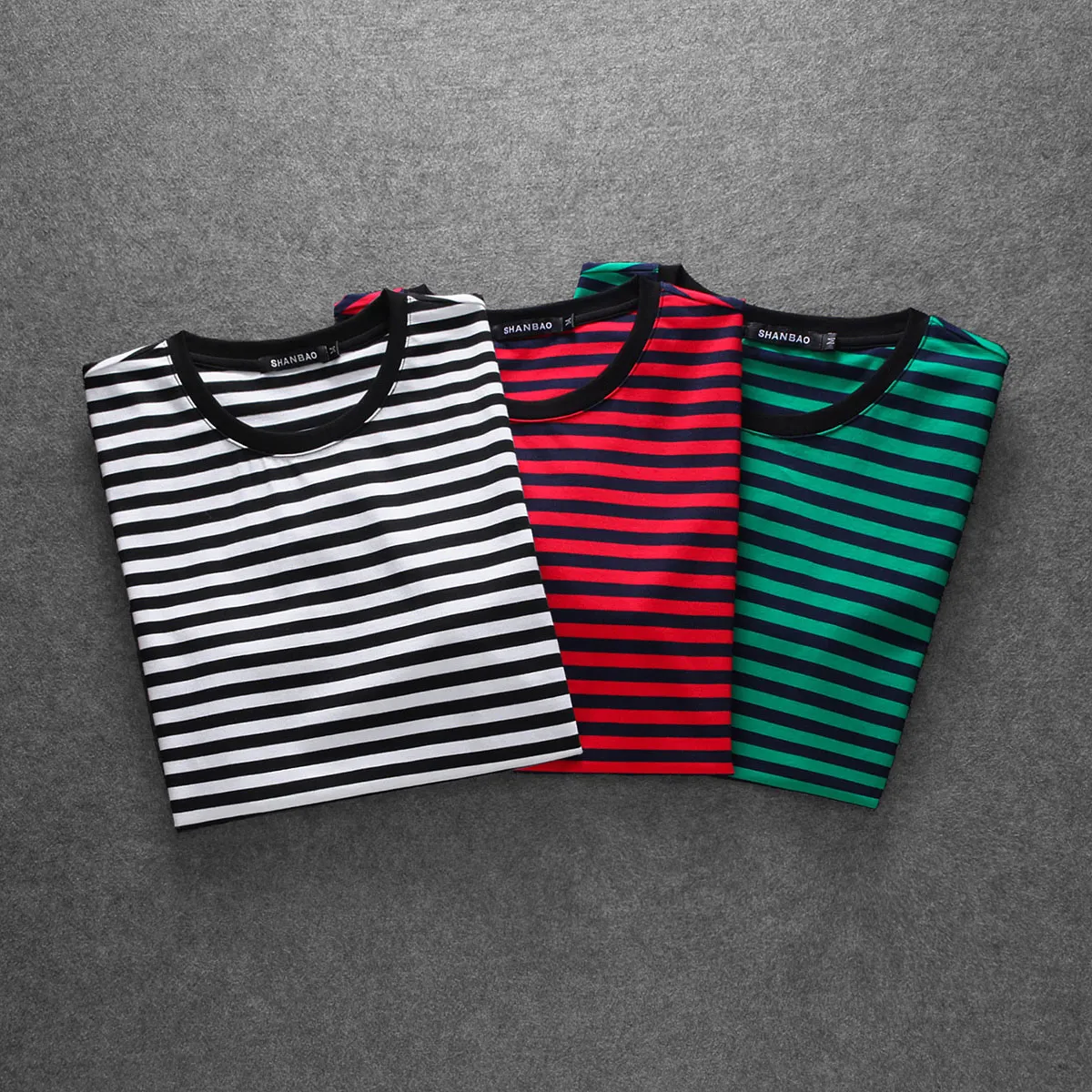 

3 Colors Excellent Striped Men's T-Shirts O-neck New Arrivals Brand Designer Tee Shirt Short Sleeve Summer Clothing E155