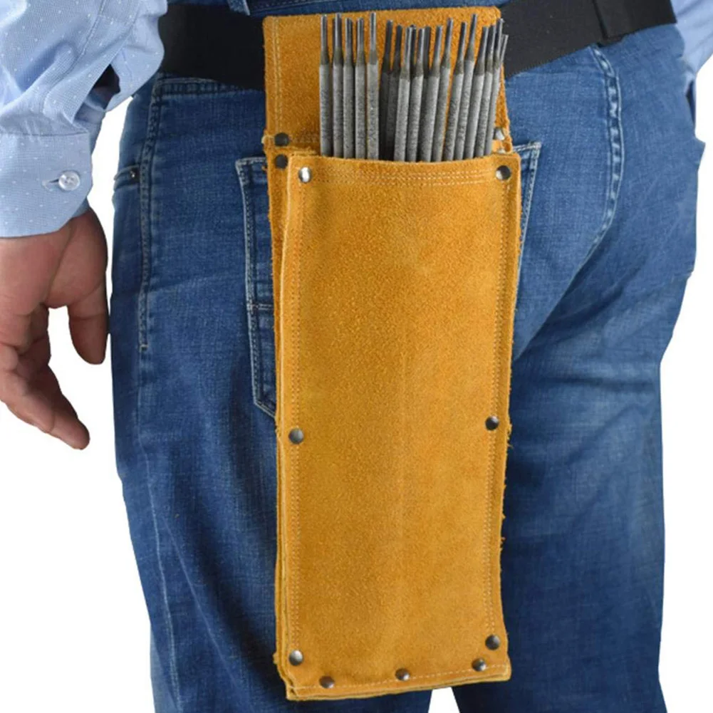 

Welding Rod Bag Flame Retardant Car Electrode Holder Welding Rod Bag Hiking Artificial Cowhide Anti Tear Adjustable Strap