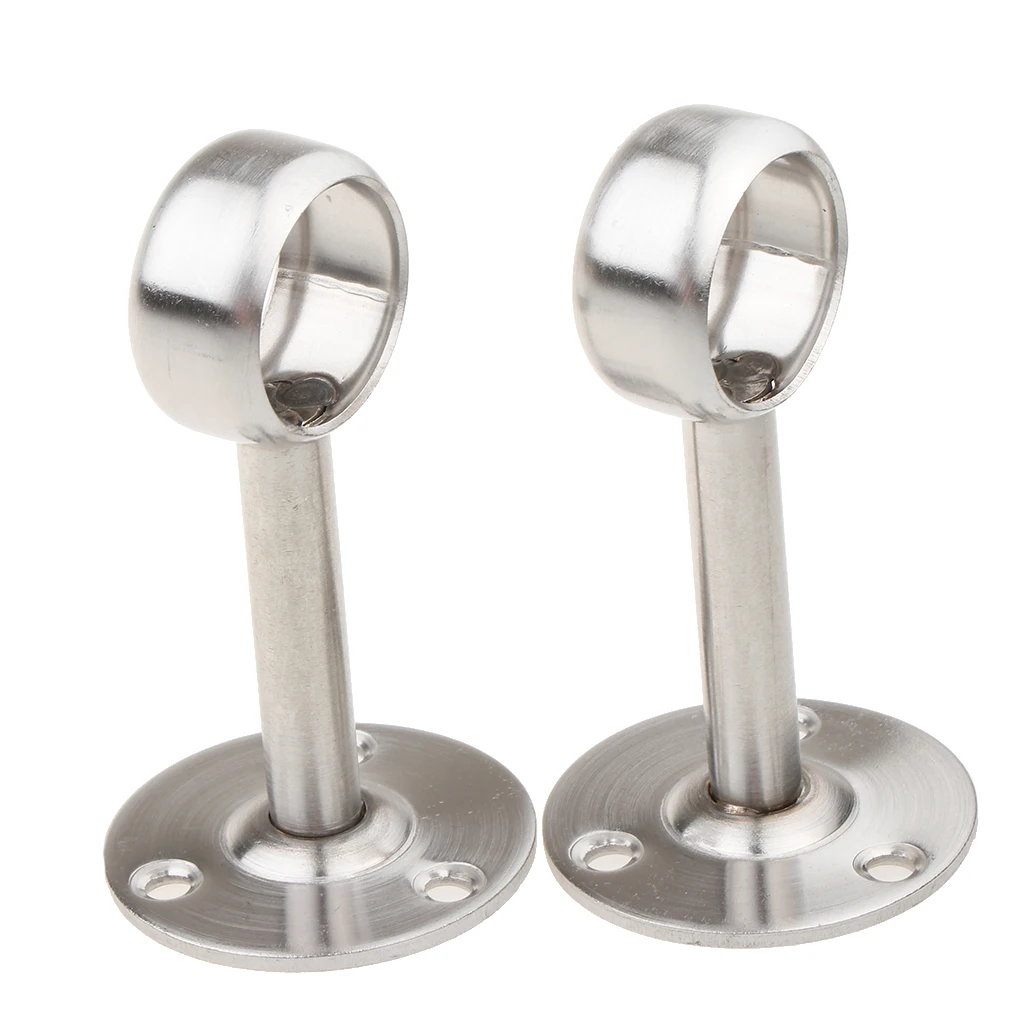 Set of 4 Silver Curtain Rod Ceiling-Mount Bracket Fit for 25mm Diameter Poles | Спорт и развлечения