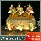 Рождественские декоративные огни сделай сам, рождественские украшения с гирляндой, подвески для рождественской елки, пластиковые элементы в форме лампышарика