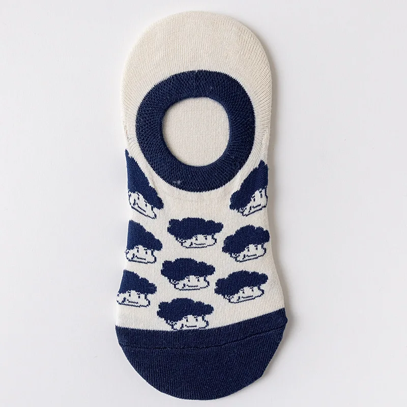 

10pairs/lot South Korean Women Boat Creative Cartoon Head Invisible Japanese Simple Shallow Mouth Cotton Socks Pack Child