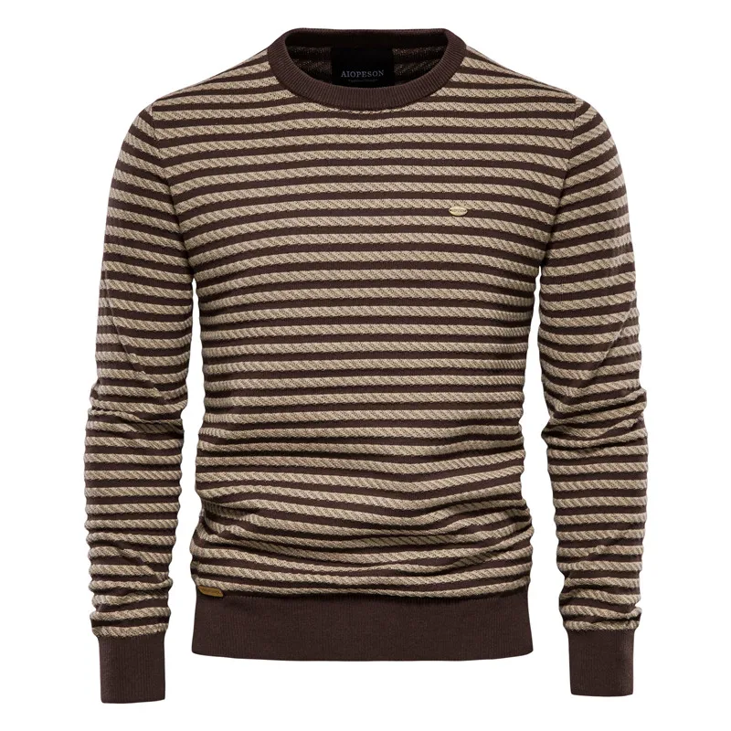 

Хлопковый полосатый свитер, мужские повседневные модные теплые пуловеры, вязаные мужские свитера, новый зимний Высококачественный свитер ...