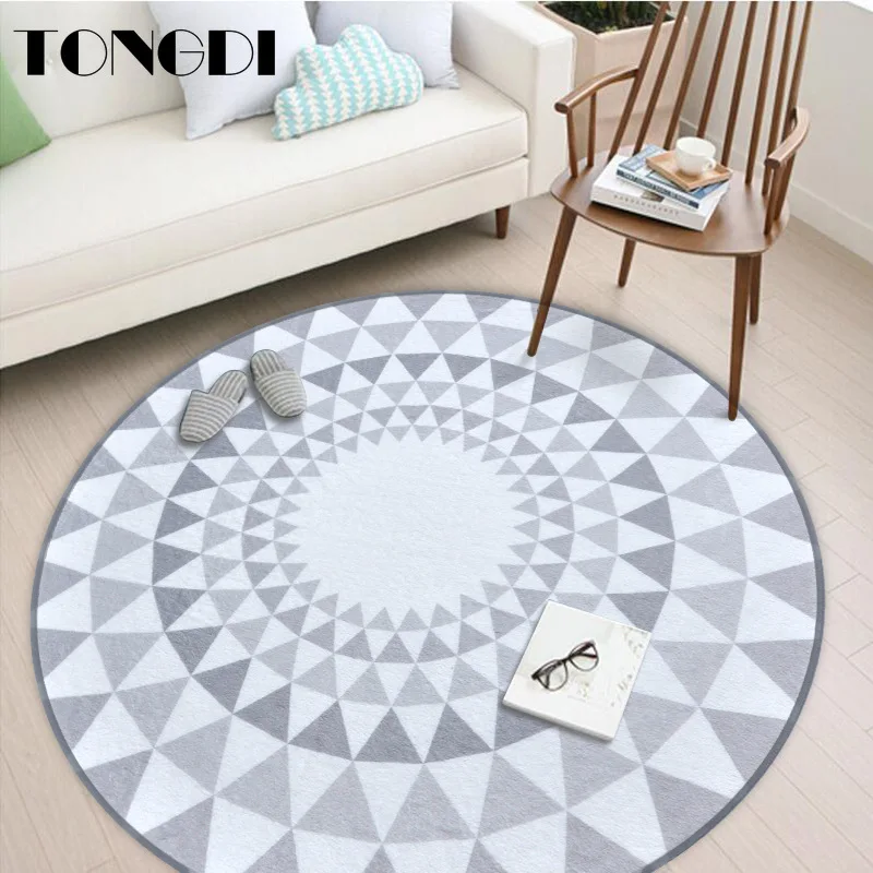 Круглый коврик TONGDI в стиле бохо мягкий элегантный абсорбирующий нескользящий с