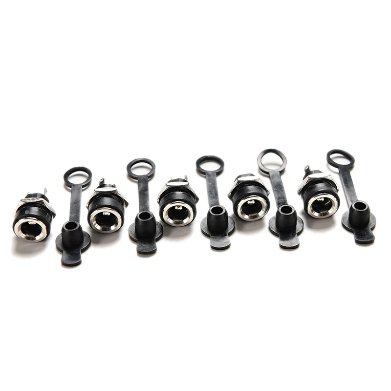 

5pcs/lot Black Waterproof DC Power Socket Jack Power Charger Plug Panel Mount Female Mount Connector 3A 5.5x2.1mm