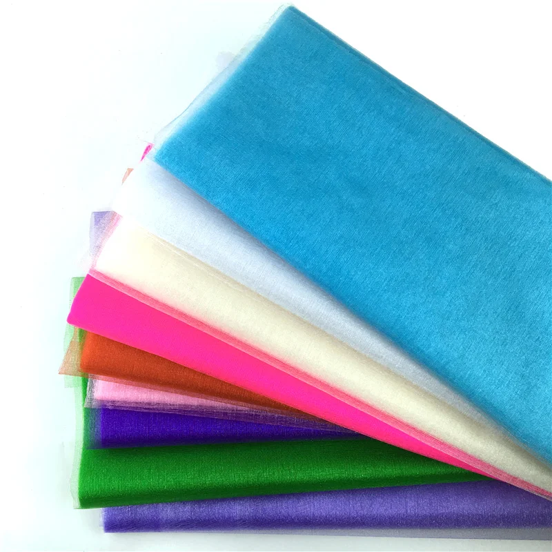 

48cm X 5m Yarn Tulle Roll Sheer Crystal Organza Fabric Diy Birthday Party Supplies for Baby Shower Mariage Wedding Decoration