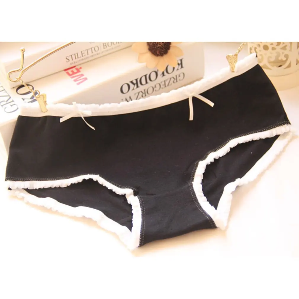 Милые эластичные трусы с декоративным бантом для девочек подростков короткие