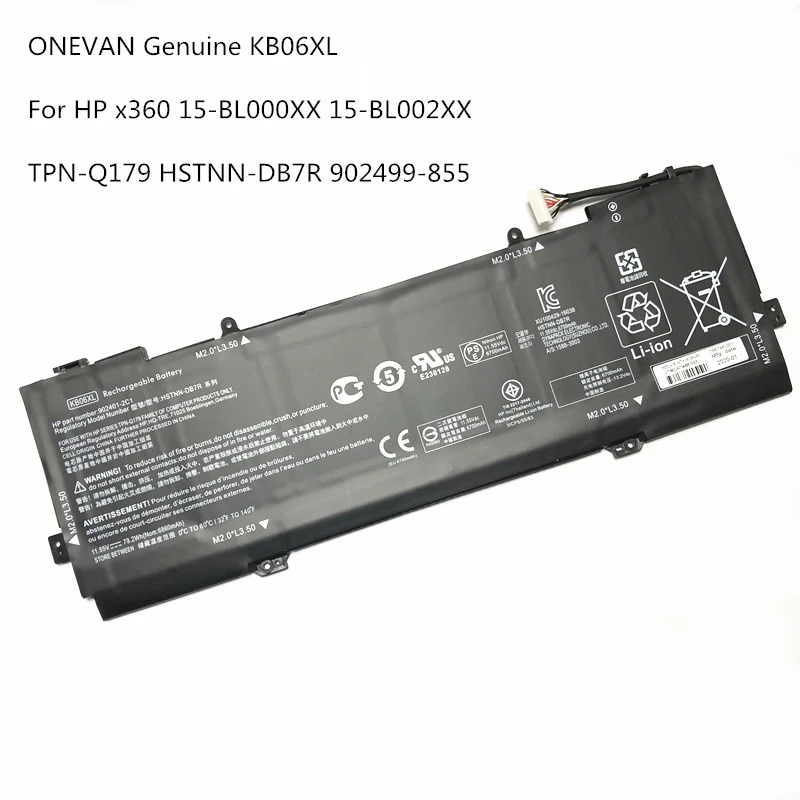 

Аккумулятор KB06XL для ноутбука HP SPECTRE X360 902499-855 15-bl 15-BL000NG 15-BL018CA HSTNN-DB7R 902401-2C1