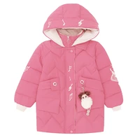 down jackets for girls winter thicken outerwear loose warm coat solid hooded tops teen padded puffer cotton snowsuit with zipper