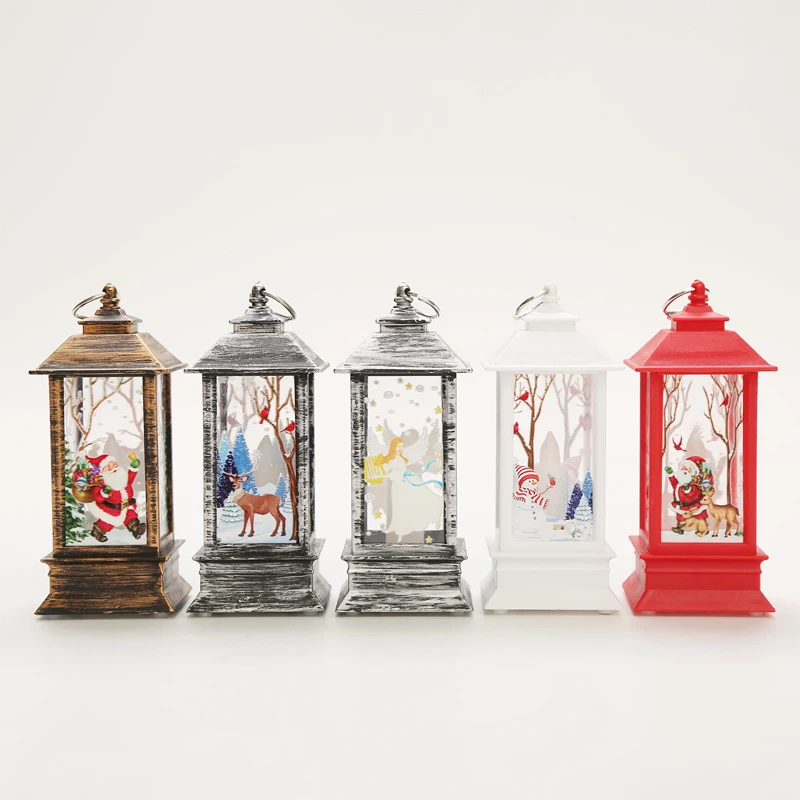 Ornamento de Navidad para ni&ntilde;os, l&aacute;mpara LED colgante de escritorio, linterna de Santa Claus y alce, decoraci&oacute;n de fiesta en casa, regalo, novedad de 2021-4