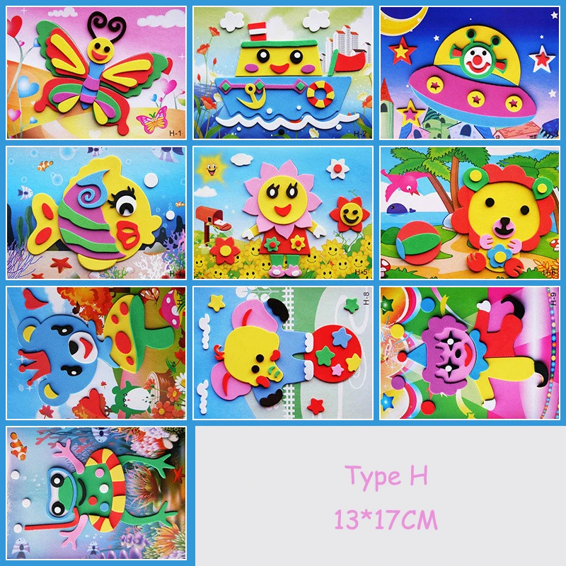 BalleenShiny 10 шт./компл. Детские DIY 3D игра-головоломка наклейка s детские развивающие игрушки наклейка в форме животных обучающая детская игрушка для подарка