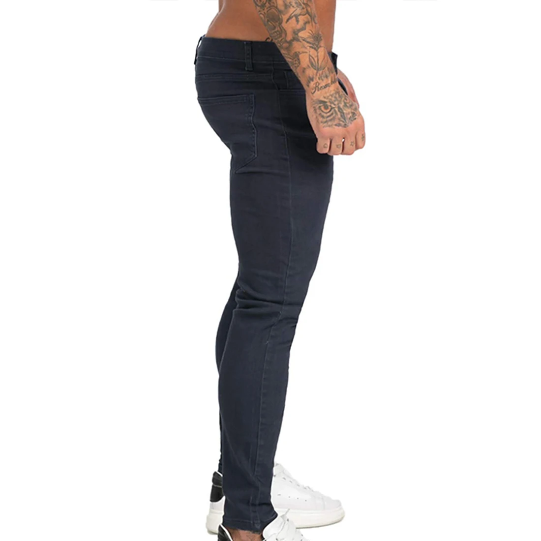 2020 мужские стильные однотонные джинсы байкерские обтягивающие прямые джинсовые