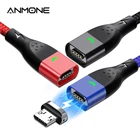Магнитный кабель ANMONE 3A, кабель Micro USB для быстрой зарядки и передачи данных для Xiaomi OPPO VIVO мобильный телефон