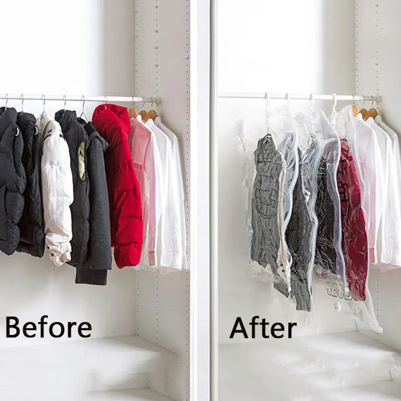 

Air extraction vacuum compression bag clothes cabinet storage hanging bag storage bag finishing bag hanging bag air extraction c