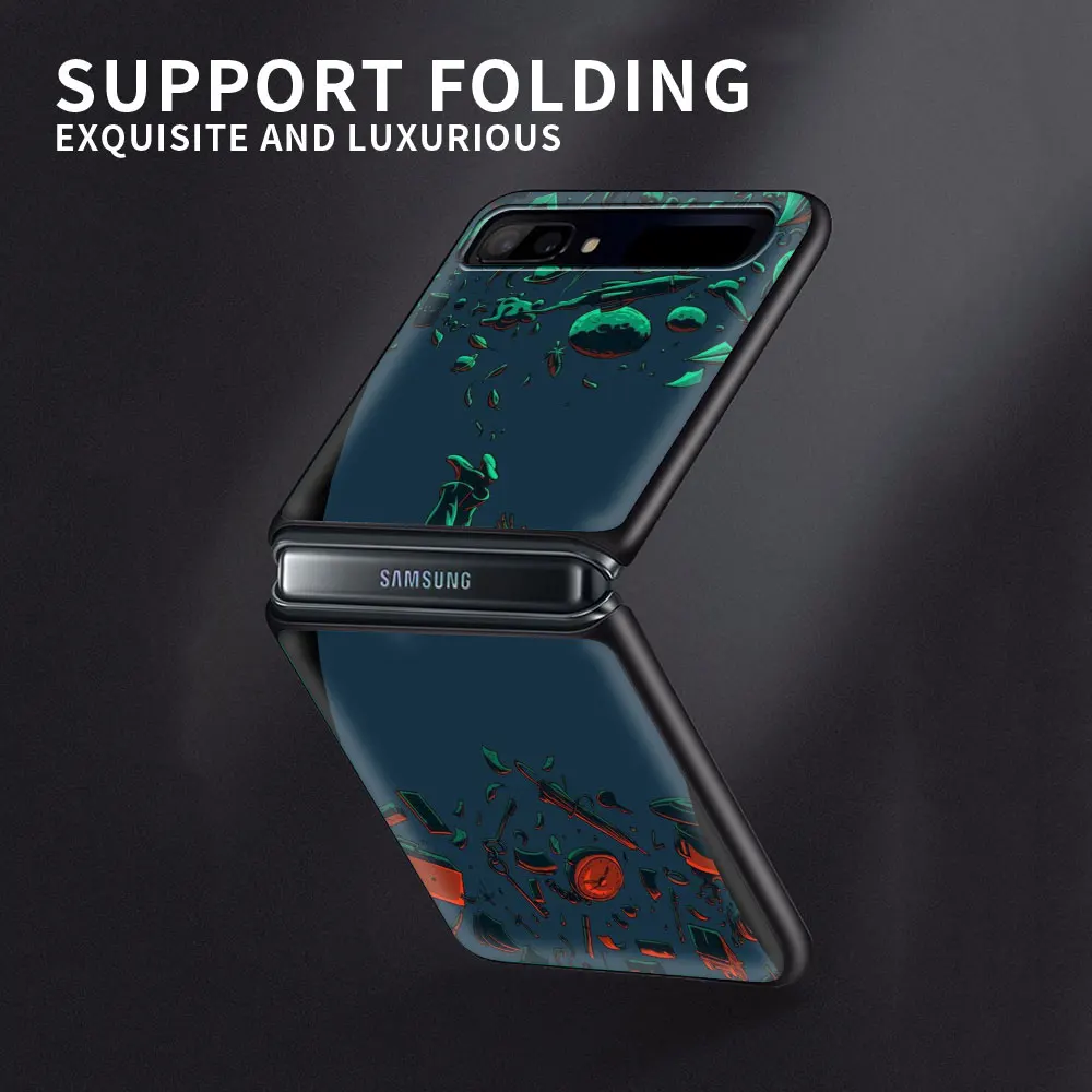 

Blue Sea Smartphone Shell for Samsung Galaxy Z Flip Caso Soft Shell Black Fundas TPU Coque Silicone Case