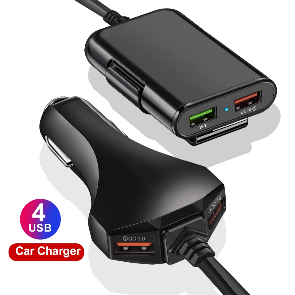 Автомобильное зарядное устройство OLAF с 4 портами USB быстрая зарядка 3 0 для iPhone Huawei