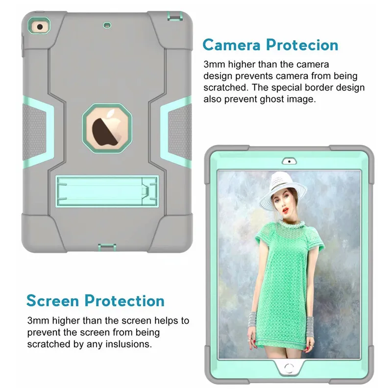 New Armor Case For iPad2 iPad3 iPad4 Kids Safe Silicone Heavy Duty Hard Cover Ipad 4 3 2 iPad Tablet Shockproof Cases | Компьютеры и