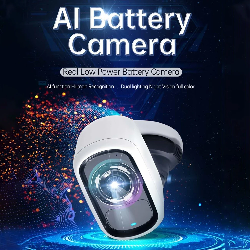 

Smart Battery Camera IP Cloud Storage 1080p Wire-Free Security CCTV with AI Inside IP65 Waterproof Outdoor PIR APP Alarm Push