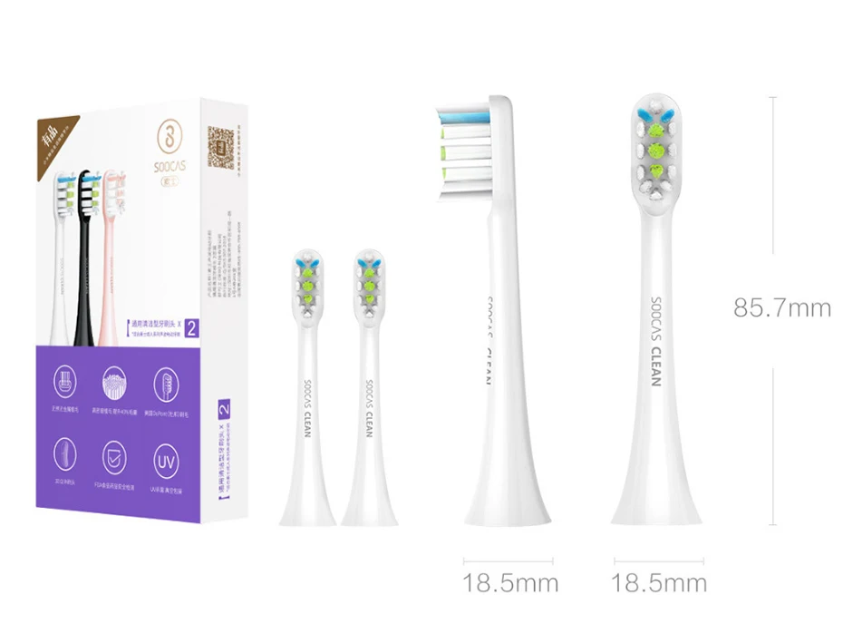 SOOCAS X3 X1 X5 сменные насадки для зубной щетки для Xiaomi Mijia SOOCARE X1 X3 sonic электрическая насадка для зубной щетки оригинальные форсунки